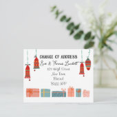 Kerst Adres Nordic village wijzigen Briefkaart (Staand voorkant)