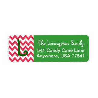 Kerst Adresetiketten- Chevron Monogram Etiket
