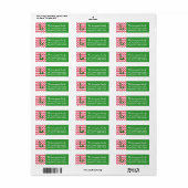 Kerst Adresetiketten- Chevron Monogram Etiket (Full Sheet)