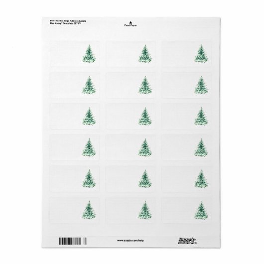Kerst Adresetiketten KERSTBOOM Etiket (Full Sheet)