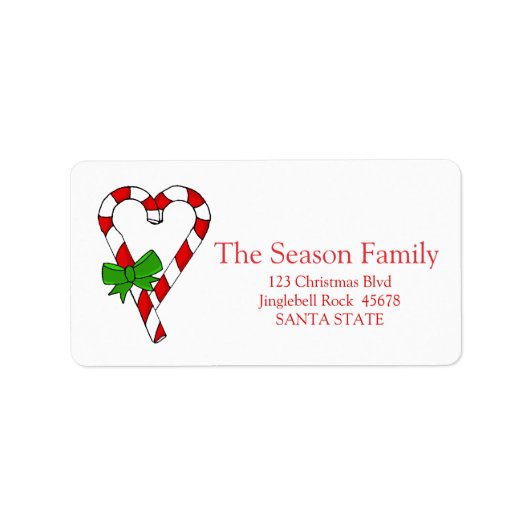 Kerst-adreslabel voor snoepsuikerriet etiket (Voorkant)