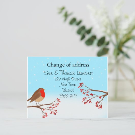 Kerst-adreswijziging Feestdagenkaart (Staand voorkant)