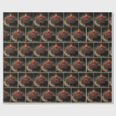 Kerst Advent Berry Centerpiece Cadeaupapier (Vlak)