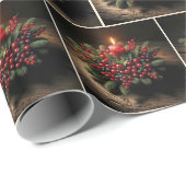 Kerst Advent Berry Centerpiece Cadeaupapier (Rol Hoek)