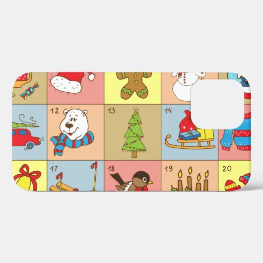 Kerst Advent: Doodle Element Collectie Case-Mate iPhone Case (Achterkant (horizontaal))