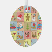 Kerst Advent: Doodle Element Collectie Glas Ornament (Voorkant Rechts)