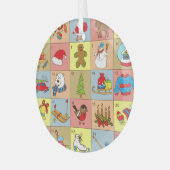 Kerst Advent: Doodle Element Collectie Glas Ornament (Voorkant links)