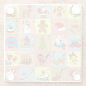 Kerst Advent: Doodle Element Collectie Glazen Onderzetter (Achterkant)