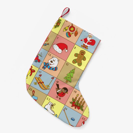 Kerst Advent: Doodle Element Collectie Kleine Kerstsok (Voorkant (Hangend))