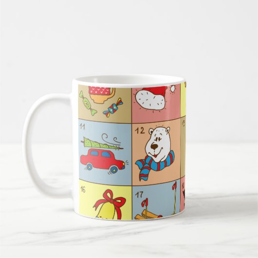 Kerst Advent: Doodle Element Collectie Koffiemok (Links)