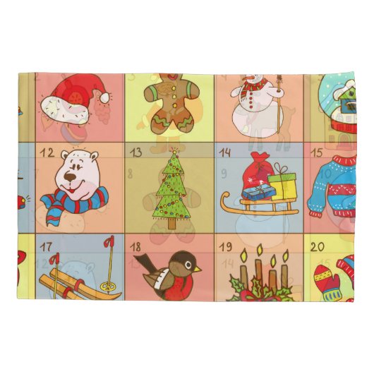 Kerst Advent: Doodle Element Collectie Kussensloop (Achterkant)
