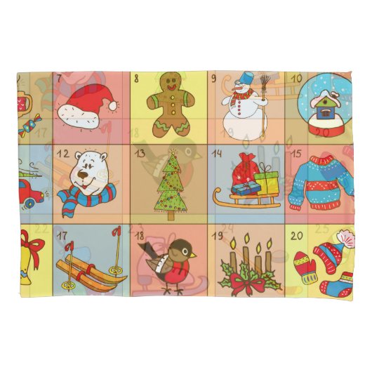 Kerst Advent: Doodle Element Collectie Kussensloop (Voorkant)