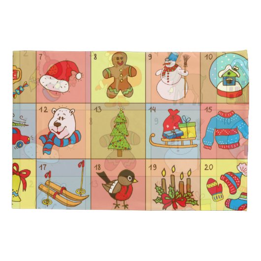 Kerst Advent: Doodle Element Collectie Kussensloop (Achterkant)