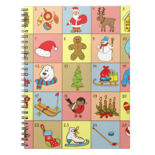 Kerst Advent: Doodle Element Collectie Notitieboek