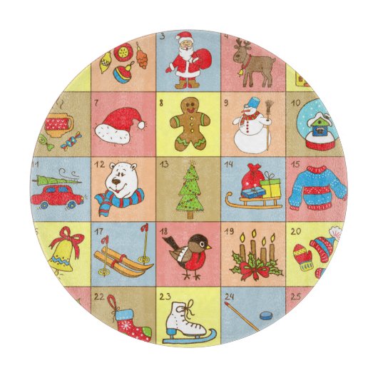 Kerst Advent: Doodle Element Collectie Snijplank (Voorkant)