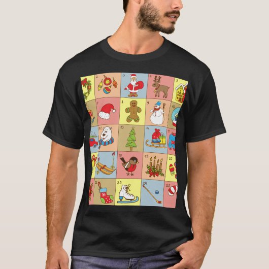 Kerst Advent: Doodle Element Collectie T-shirt (Voorkant)