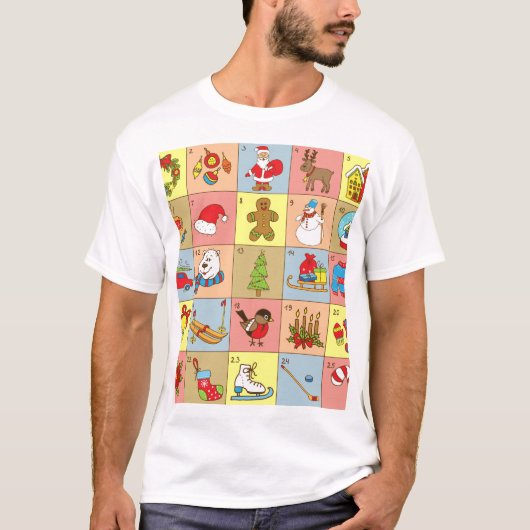 Kerst Advent: Doodle Element Collectie T-shirt (Voorkant)