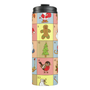 Kerst Advent: Doodle Element Collectie Thermosbeker
