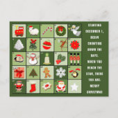 Kerst Advent Kalender briefkaart (Voorkant)