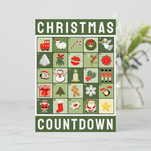 Kerst Advent Kalender Vakantie Feestdagenkaart (Staand voorkant)