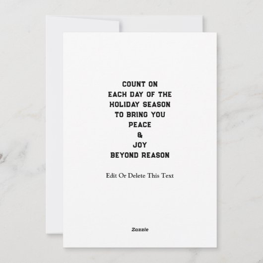 Kerst Advent Kalender Vakantie Feestdagenkaart (Achterkant)