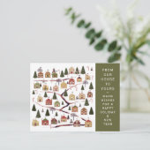 Kerst Adventkalender Feestdagenkaart (Staand voorkant)