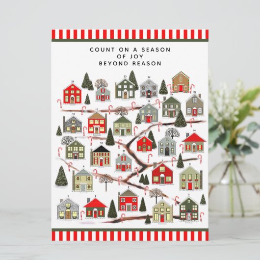 Kerst Adventkalender Kaarten (Staand voorkant)