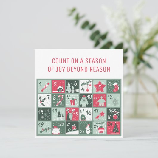 Kerst Adventkalender Kerstkaart Kaart (Staand voorkant)