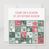 Kerst Adventkalender Kerstkaart Kaart (Voorkant)