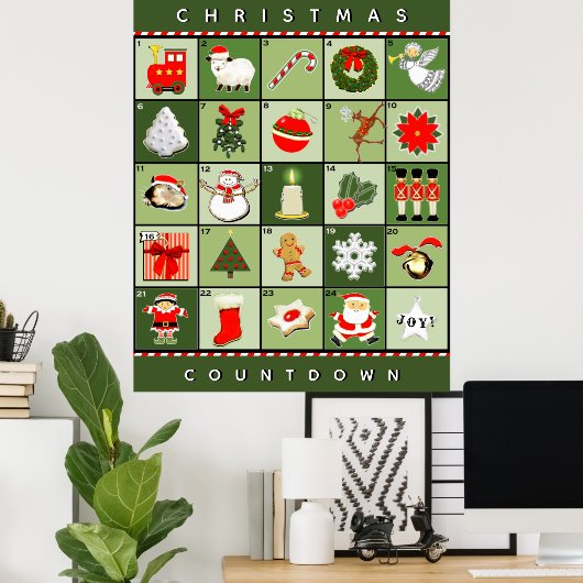 Kerst Adventkalender Poster (Thuiskantoor)