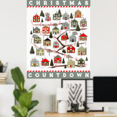 Kerst Adventkalender Poster (Thuiskantoor)