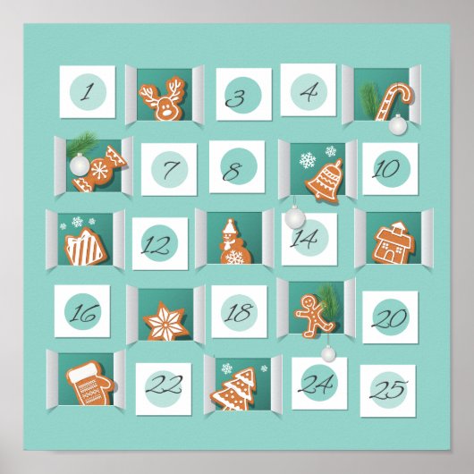 Kerst Adventkalender Poster (Voorkant)