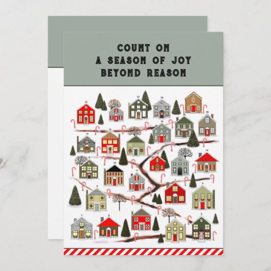 Kerst Adventkalenderkaarten Feestdagenkaart (Voorkant / Achterkant)