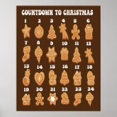 Kerst adventskalender Gingerbread Poster (Voorkant)