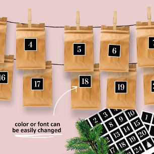 Kerst adventskalender Stickers