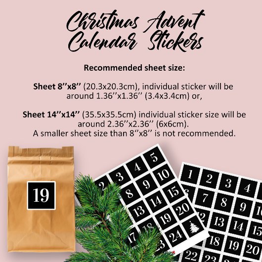 Kerst adventskalender Stickers