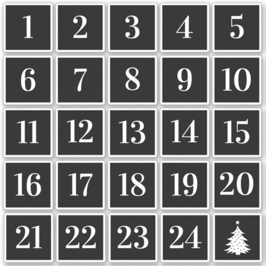 Kerst adventskalender Stickers (Voorkant)