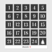 Kerst adventskalender Stickers (Vel)