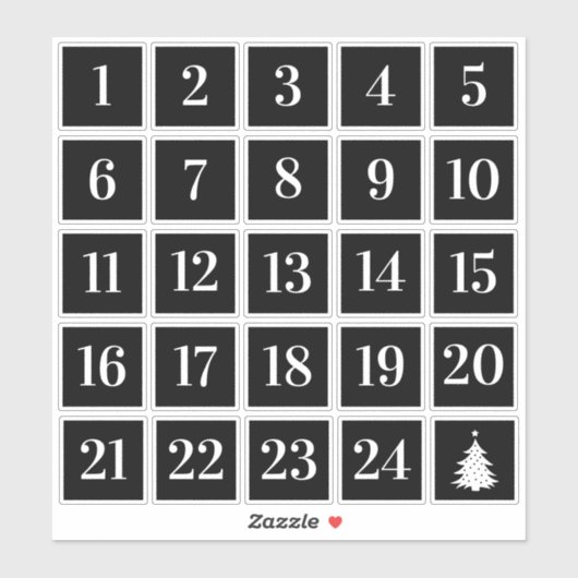 Kerst adventskalender Stickers (Vel)
