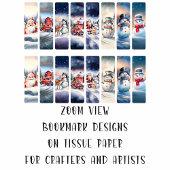 Kerst Afbeelding DIY Decoupage Bladwijzer Craft Tissuepapier