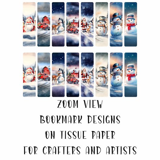 Kerst Afbeelding DIY Decoupage Bladwijzer Craft Tissuepapier