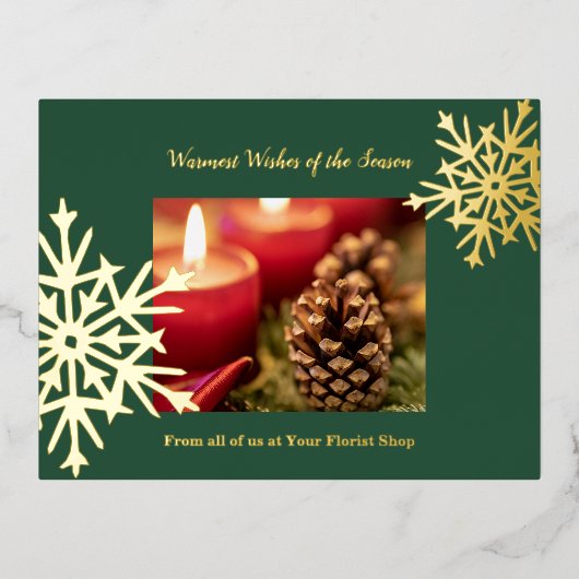 Kerst Afbeelding Folie Accents Zakelijke vakantie  Folie Feestdagen Briefkaart (Voorkant)