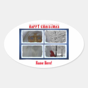 Kerst afbeelding voor Oval-Stickers-Glanzend Ovale Sticker