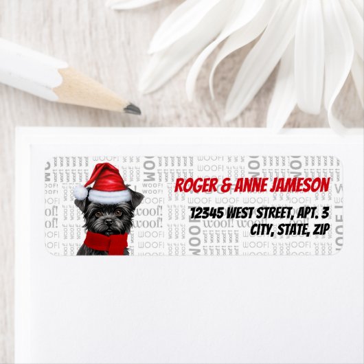 Kerst Affenpinscher Hondenliefhebber Vakantieadres Etiket (Insitu)