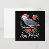 Kerst Afrikaanse Grijze Papegaai Feestdagenkaart (Voorkant / Achterkant)