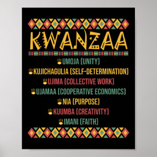 Kerst Afro-Amerikaan Happy Kwanzaa 7 Seven P Poster