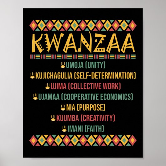Kerst Afro-Amerikaan Happy Kwanzaa 7 Seven P Poster (Voorkant)