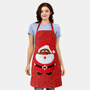 Kerst Afro-Amerikaanse Kerstman, sneeuwvlokken Schort