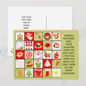 Kerst aftellen wenskaarten feestdagenkaart (Voorkant / Achterkant)