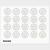 Kerst  Air Mail Glitter Adres Ronde Sticker (Vel)